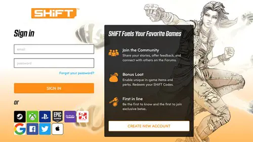 The Borderlands SHiFT code entry website