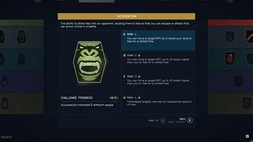 an image of the Intimidation skill in Starfield