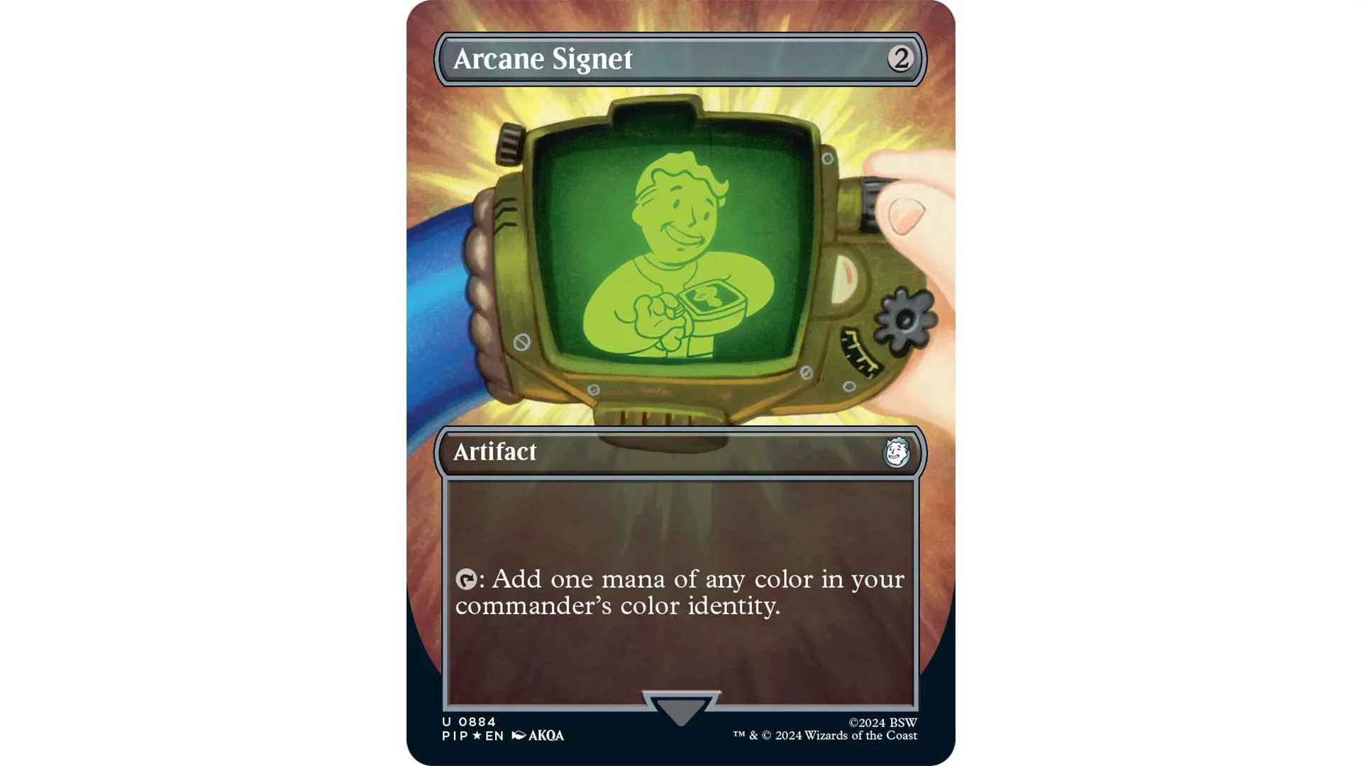 MTG Fallout 0008 Arcane Signet Borderless PIP