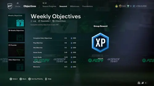 EA FC 24 objectives