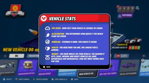 LEGO 2K Drive stats screen explainer