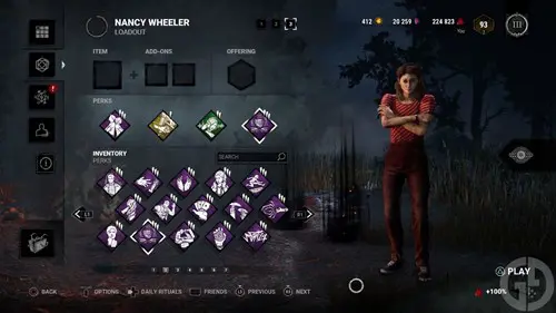 The Glowing Generator build for Nancy Wheeler in Dead by Daylight