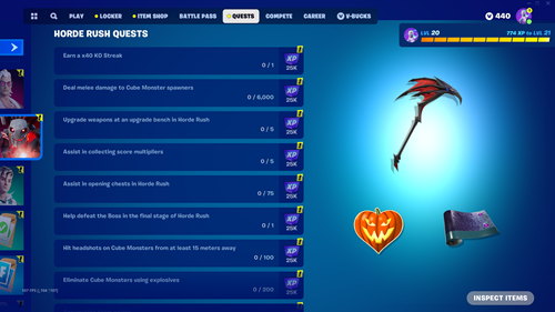 All the Fortnite Horde Rush Quests