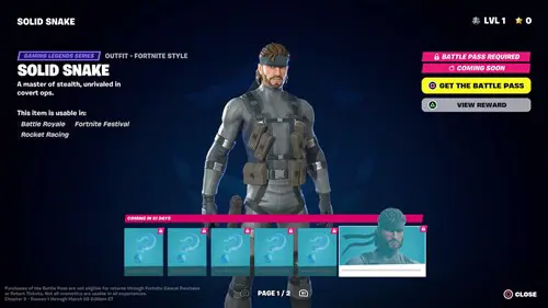 Snake in Fortnite