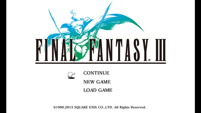 Image of the title screen in Final Fantasy III