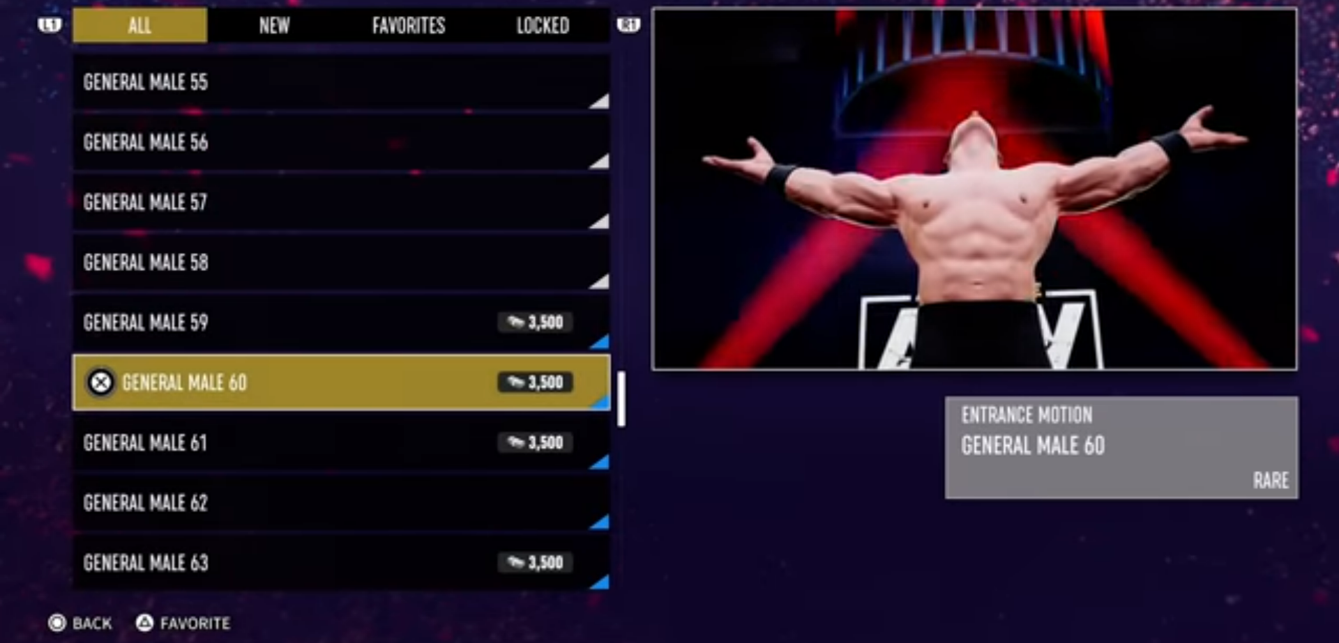 The Entrance Scene menu in AEW: Fight Forever