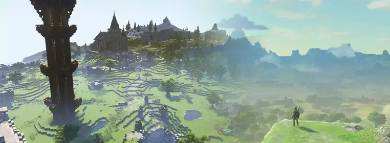Someone is building the entire 'Breath Of The Wild' map in 'Minecraft