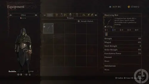 The Blackwing Bow, a Magickal Bow in Dragon's Dogma 2