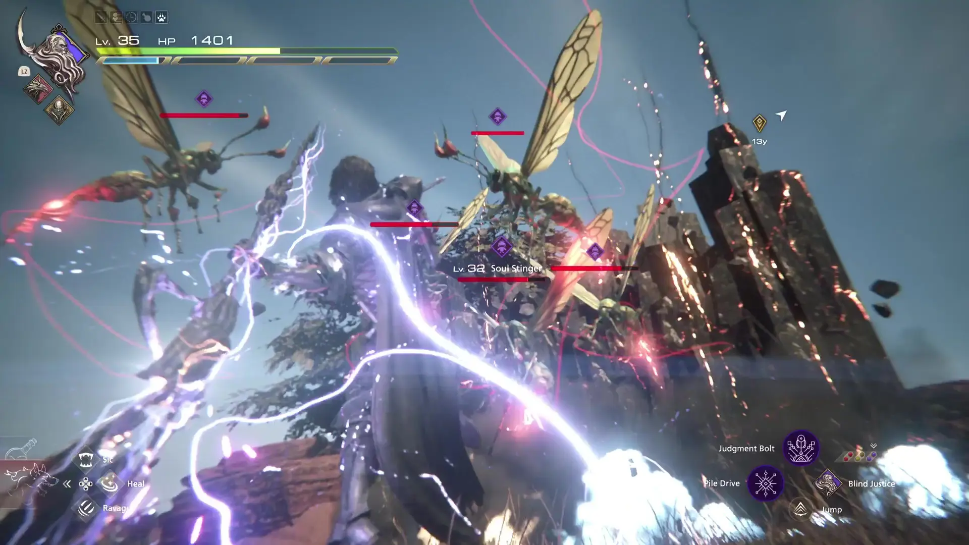 Battling the Soul Stingers hunt Notorious Mark in Final Fantasy 16