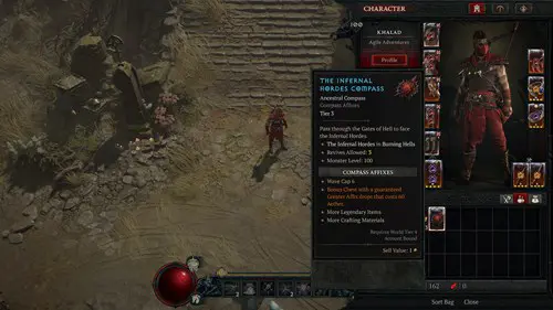 an Infernal Compass in Diablo 4