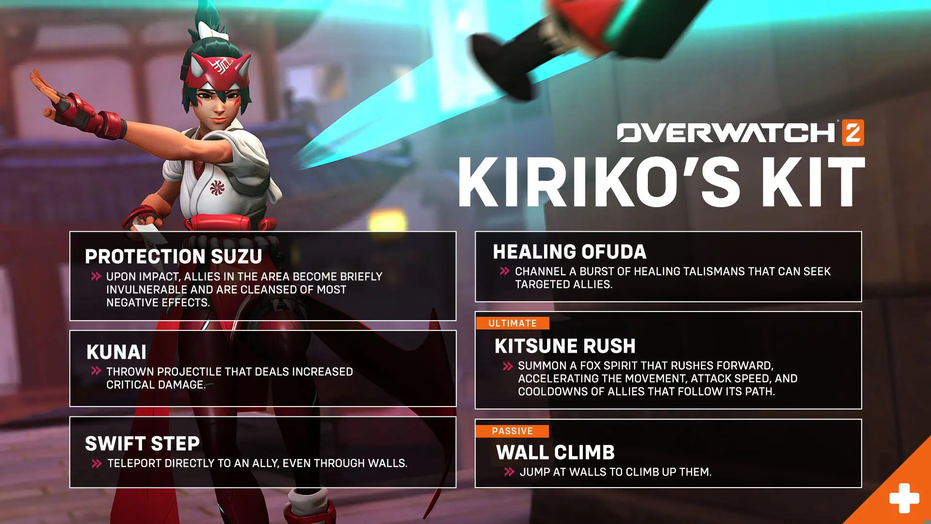 Kiriko abilities in Overwatch 2