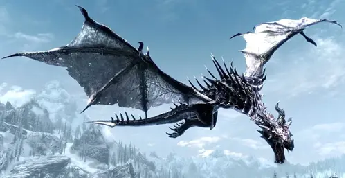 a dragon from the Deadly Dragons mod for Skyrim