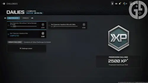 Image of daily challenges in MW3