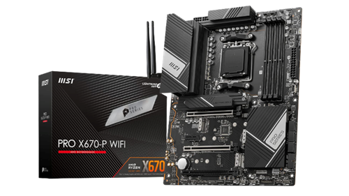 Key art of the MSI PRO X670-P motherboard