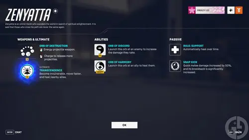 Zenyatta Abilities Overwatch 2