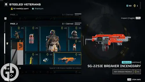 Image of the SG-225IE Breaker Incendiary shotgun in Helldivers 2's Steeled Veterans Warbond