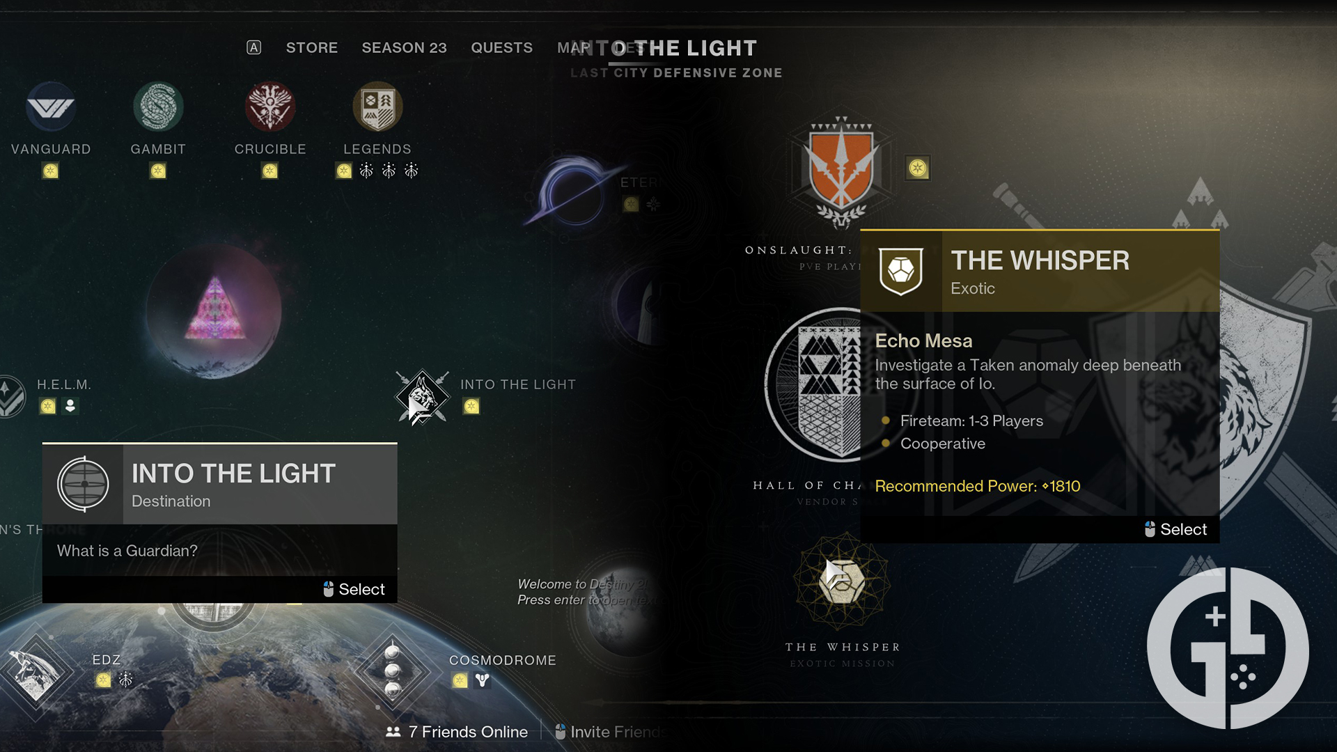 Как начать экзотическую миссию «Шепот» в Destiny 2 Into the Light