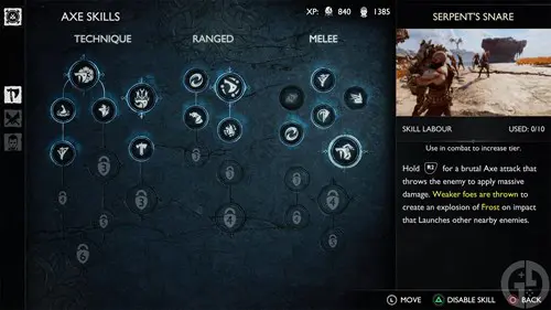 Serpent's Snare in GOW Ragnarok