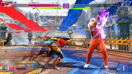 Kimberly sprinting towards JP in Street Fighter 6