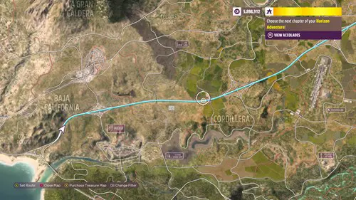 The best place to earn Forza Horizon 5 Daredevil skills shown on a map.