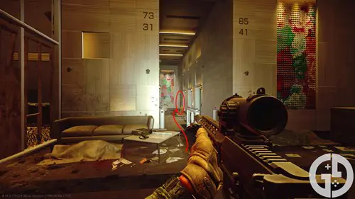 Image of the door down to the Nakatani Basement Stairs extract on Ground Zero in Escape from Tarkov