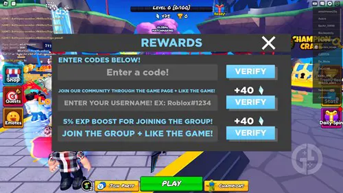 an image showing how to redeem Encounters Fighting codes