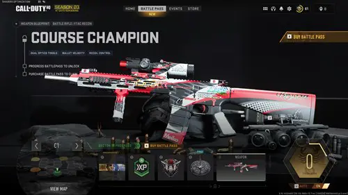 Screenshot of the Course Champion weapon blueprint in MW2