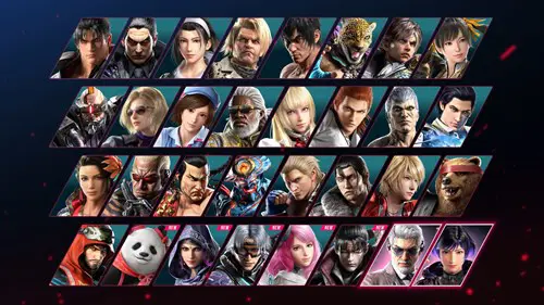 The icons for the full Tekken 8 roster