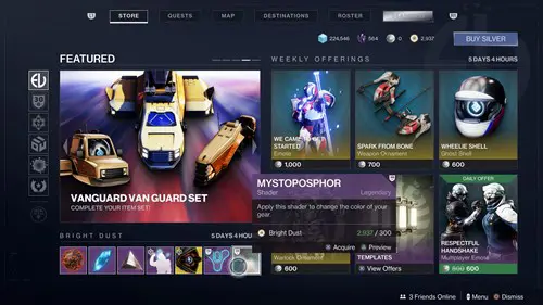 Destiny 2 bright dust is used to buy cosmetics in the Eververse store.