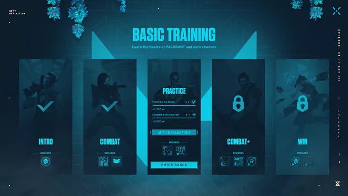 the VALORANT Basic Training Event screen