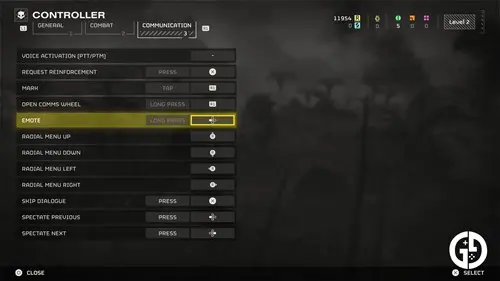 Emote button in Helldivers 2