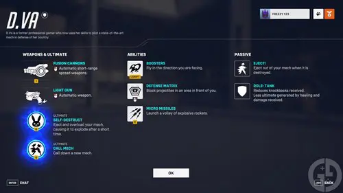 Overwatch 2 D.Va Abilities