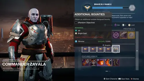 Complete daily repeatable bounties to earn Destiny 2 bright dust.