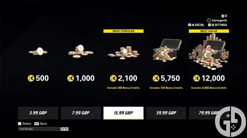 Image of the different XCoins bundles in XDefiant