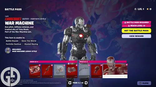 Image of the War Machine skin in Fortnite