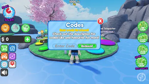 Redeeming a code in Japanese Village Tycoon