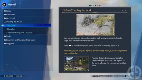 A tutorial showing how to fast travel in Final Fantays 7 Rebirth