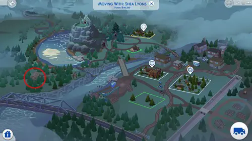 Greg's house marked on the Moonwood Mill map