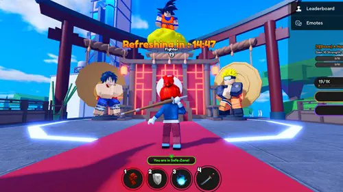 In-game screenshot of the Anime Fighting Simulator X starting lobby