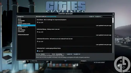 Image showing the cheats available in Cities Skylines