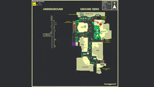 Map showing the TerraGroup parking garage on Ground Zero in Escape from Tarkov