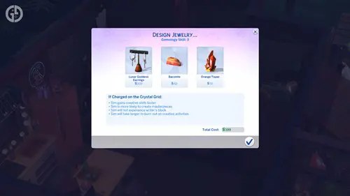 Image of the jewellery design feature in The Sims 4 Crystal Creations