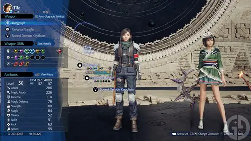 Tifa in the Materia Menu in Final Fantasy 7 Rebirth