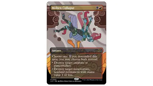 Molten Collapse card from the Magic The Gathering Lost Caverns of Ixalan expansion with alternative art