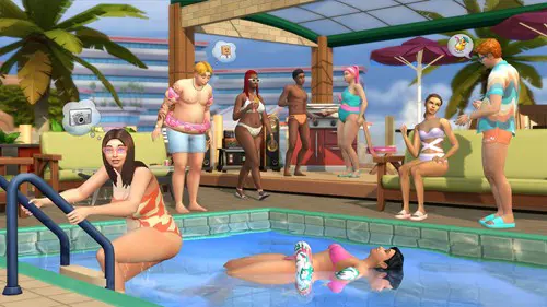 Key art for The Sims 4 Poolside Splash Kit