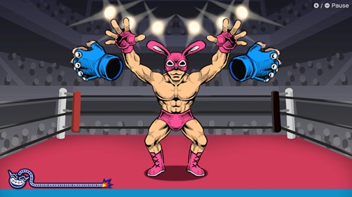 A wrestling microgame in WarioWare Move It