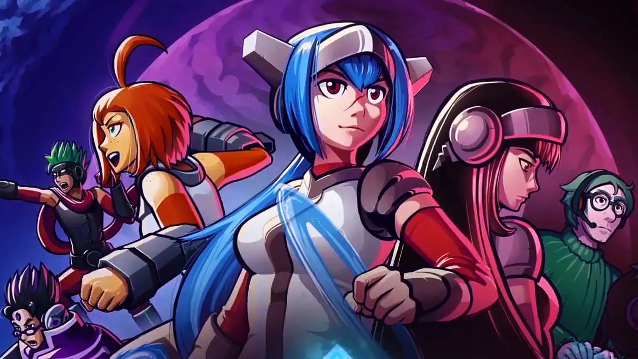 Key art of six characters in CrossCode