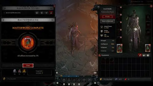 Masterworking a weapon in Diablo 4