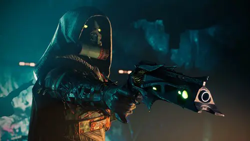 Destiny 2: A Shadow of Yor holding the Thorn handcannon