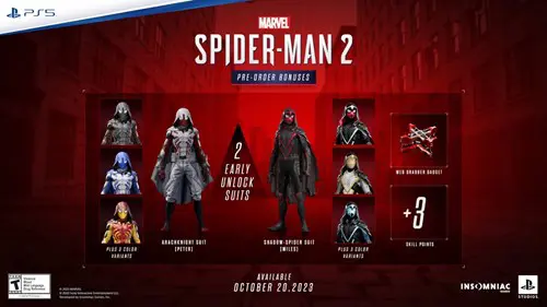 Spider-Man 2 preorder bonuses